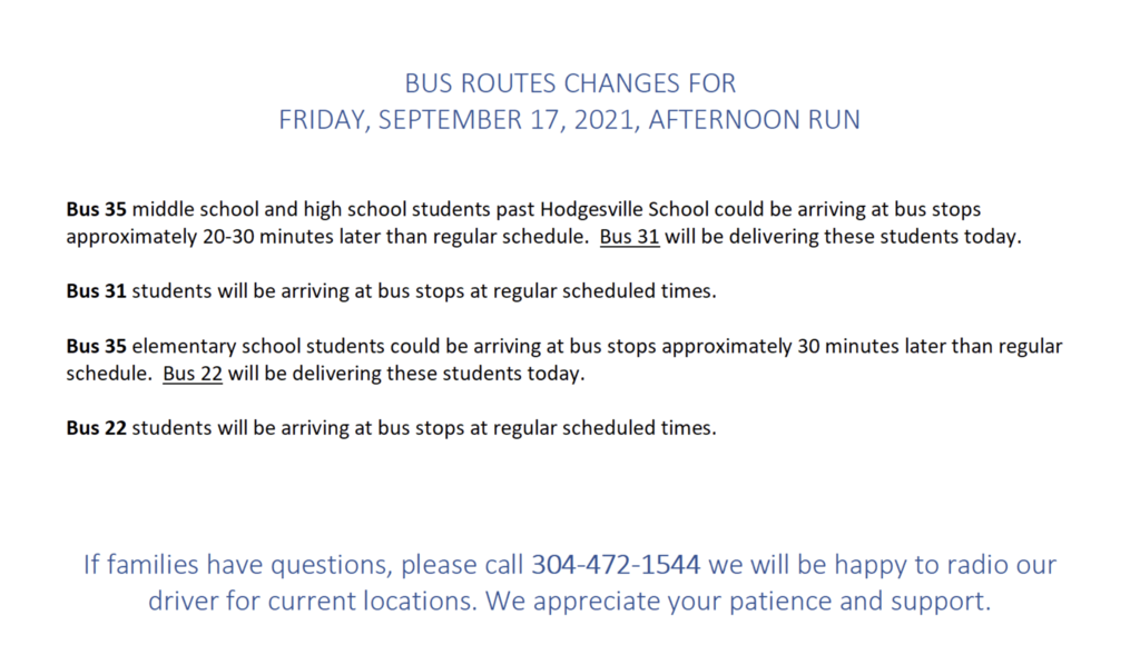 Bus Changes 